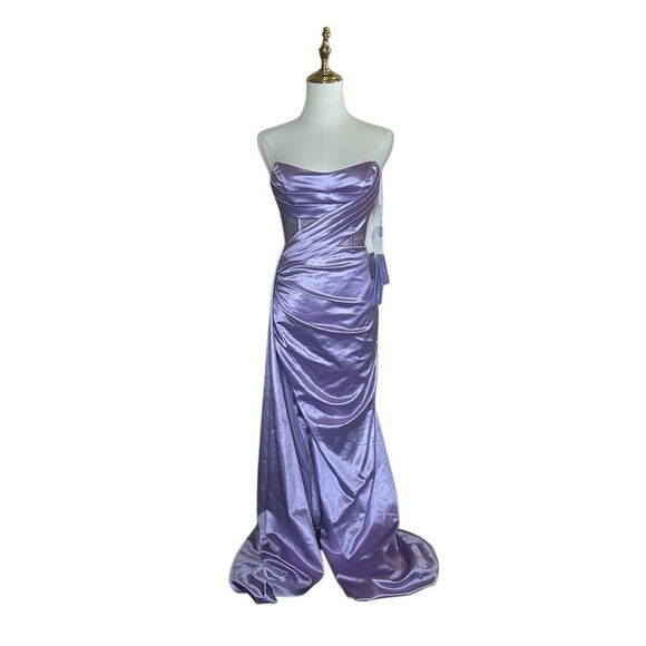 Cinderella Divine Dresses & Skirts - NWT Ladivine By Cinderella Divine Lavender Prom Long Gown Size 4 Satin Beaded